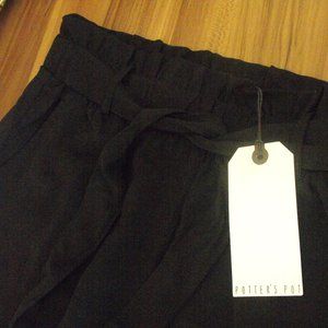 Black Flowy Cargo Pants